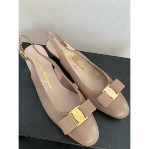 Ferragamo vintage Vera bow slingbacks